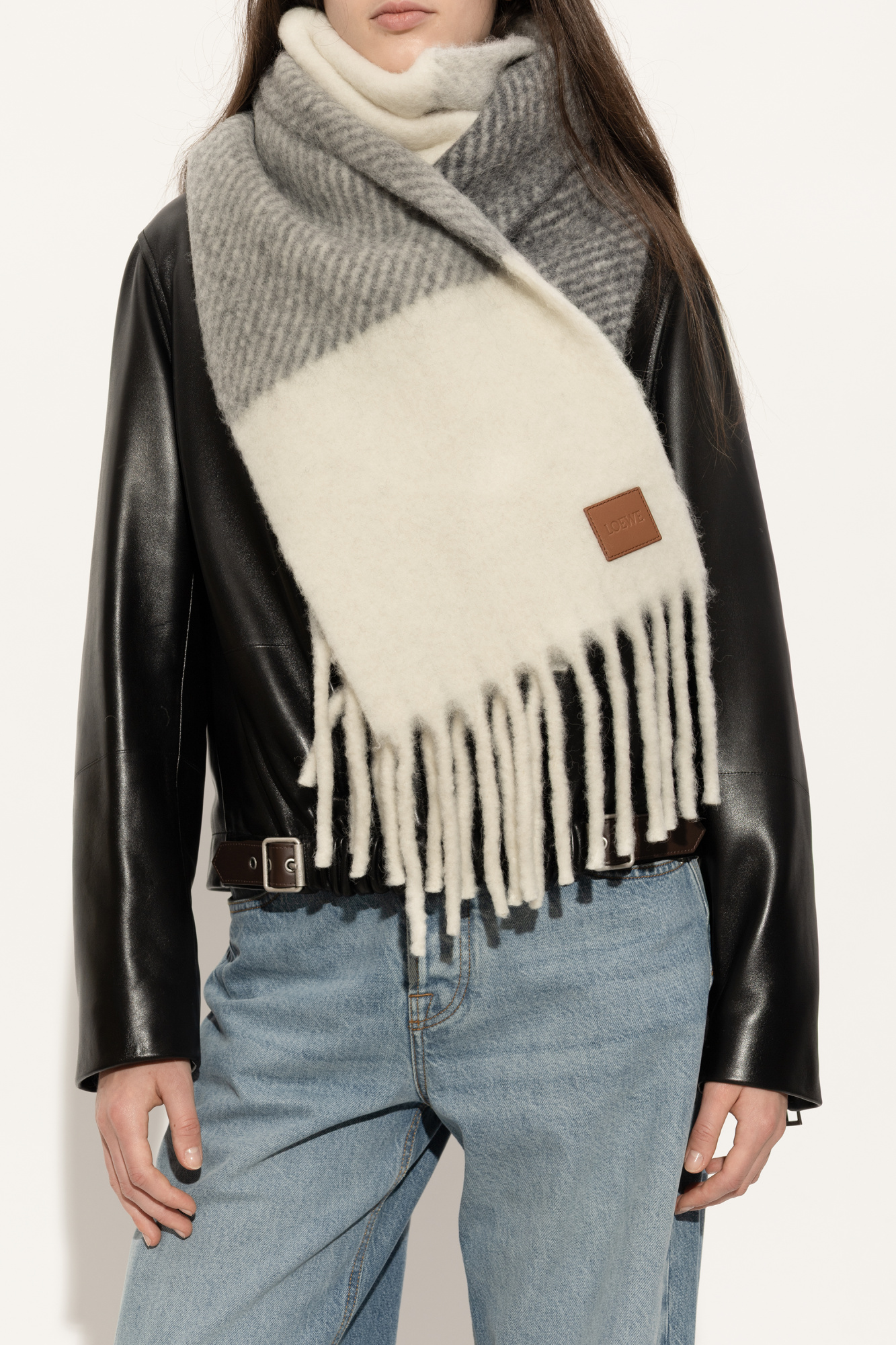 小物 LOEWE 23K 18S SCARF WHITE LOEWE 23K 18S SCARF WHITE LOEWE Mohair Wool Scarf White with Box